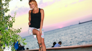 Woman skateboard beach sunset blurry - a skateboard free wallpaper