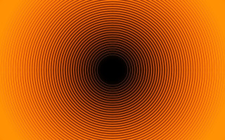 Orange black center circular opart - esao free wallpaper