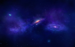 Large small galaxy blue light - galaxy in the sky free wallpaper