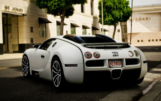White sports car hotel artdeco - the side of the road in front free wallpaper