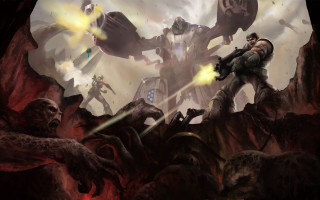 Man robot demon battle explosion - a giant robot free wallpaper