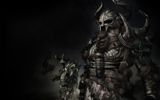 Horned man armor fantasy sword - costume free wallpaper