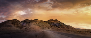Desert road mountains cloudy sky - sky above free wallpaper