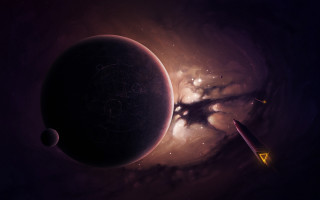 Space blackhole distantplanet moon galaxy - a black hole free wallpaper