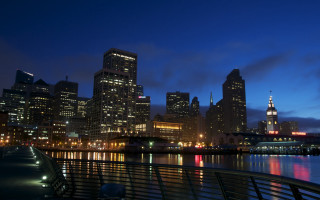 City skyline night bridge river 39 - a bridge and a river free wallpaper for desktop