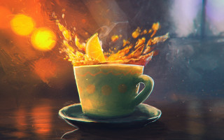 Tea orange butterfly fire sunset - filip hodas free wallpaper