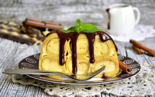 Waffle chocolate mint fork rococo - fedot sychkov free wallpaper for desktop