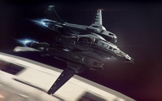 Futuristic fighter jet rocket space - star citizen halo free wallpaper for desktop