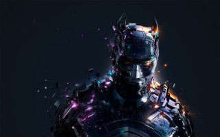 Futuristic robot lights glowing cyberpunk - a futuristic look free wallpaper