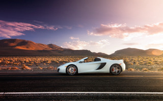 White sports car desert mountains 6 - a road in the desert free wallpaper for desktop