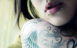 Gothic woman tattoo lip nose - tattoo free wallpaper for desktop