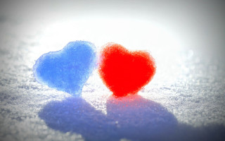Two hearts snow ambient moon - two heart free wallpaper