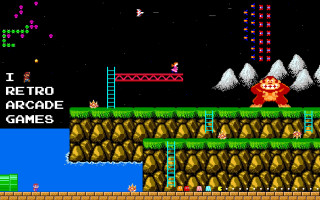 Man platform ladder hill tower - 2 d game art free wallpaper