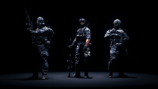 Three soldiers dark armor guns - the dark free wallpaper for desktop