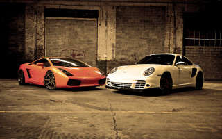 Cars parking lot brick graffiti - a brick building free wallpaper