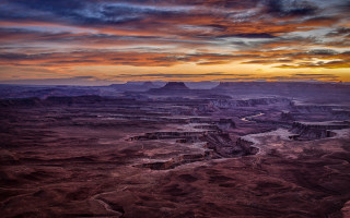 Desert river sunset cloudy sky - photograph free wallpaper for desktop