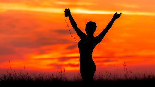 Woman field arms up backlighting - daphne mcclure free wallpaper for desktop