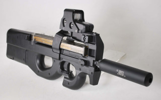 Gun scope precisionism computer rendering - vector free wallpaper for desktop