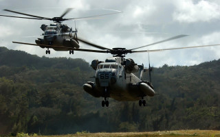 Military helicopters forest clouds action - action scene free wallpaper