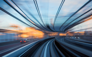 Train track blurry car building - futurism free wallpaper