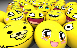Yellow eggs smiling faces black - ultra realistic face free wallpaper