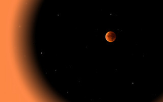 Red moon stars black background - a red circle free wallpaper