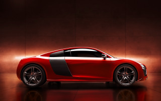 Red sports car dimly lit - room free wallpaper for desktop