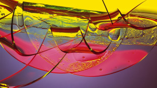 Liquid abstract sculpture yellow background - liquid free wallpaper for desktop