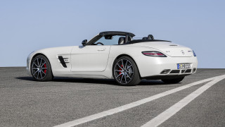 White mercedes sls roadster parking - convertible free wallpaper for desktop