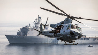Helicopter over boat ocean military - donald sherwood free wallpaper