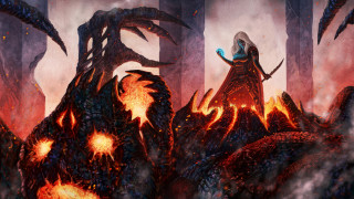 Woman forest flames lava demon - anato finnstark free wallpaper for desktop