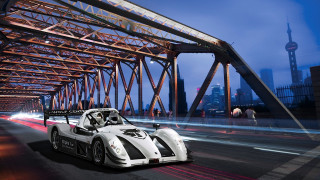 White race car night bridge - a white race car free wallpaper