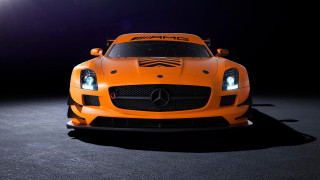 Mercedes sportscar headlights hood up - vorticism free wallpaper