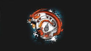 Clock red white black red - solo free wallpaper