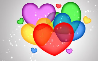 Hearts stars sparkle gradient sky - a bunch of hearts free wallpaper