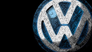 Blue white volkswagen logo black - circle free wallpaper for desktop