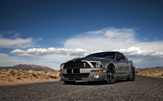 Silver mustang desert road clouds - eddie mendoza free wallpaper for desktop
