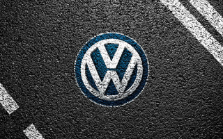 Volkswagen emblem black surface white - white line free wallpaper