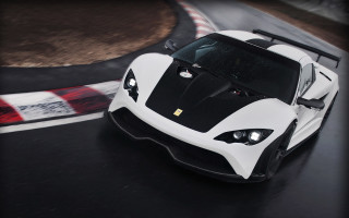 White black sports car race - a race track free wallpaper