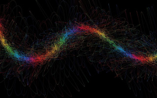 Colorful lines raytraced triadic glowing - triadic free wallpaper