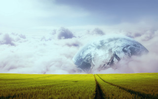 Large field cloud earth fantasy - a large field free wallpaper