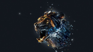 Futuristic dog head lights space - behance hd free wallpaper