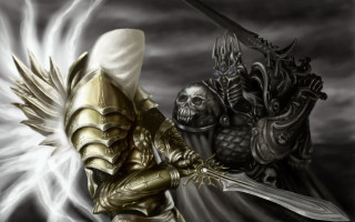 Knight demon swords skull fantasy - the other side free wallpaper for desktop