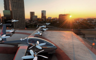 Airplanes roof city skyline sunset - top of a roof next free wallpaper