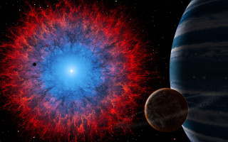 Space astronaut fireworks moon stars 2 - nebula free wallpaper