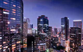 Tokyo skyline night cityscape bridge - neoism free wallpaper for desktop