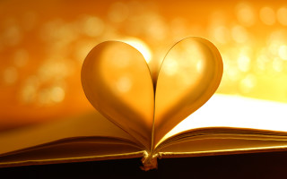 Book heart bookmark blurry bokeh - cover free wallpaper