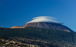 Cloud mountain city sky landscape - over a mountain free wallpaper