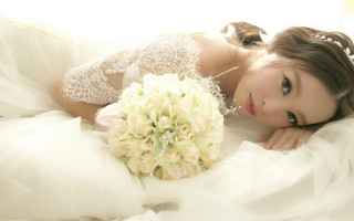 Bride bouquet veil wedding dress - chen jiru free wallpaper for desktop