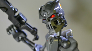 Robot gun light cybernetics mecha - les automatiste free wallpaper